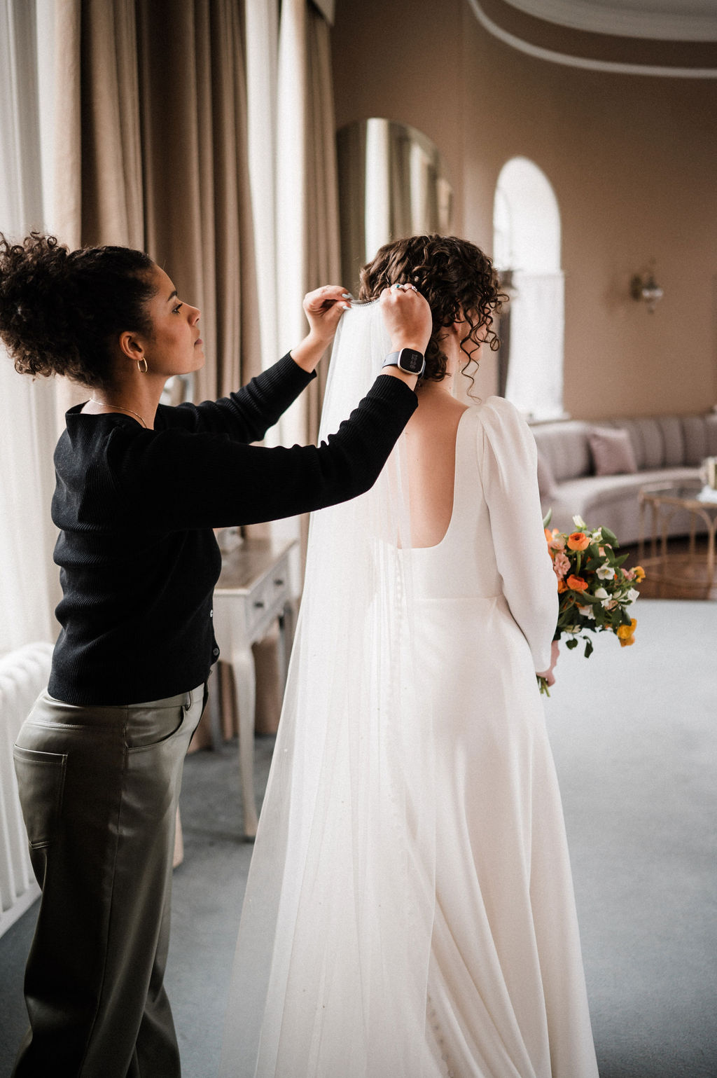 Hawkstone hall Shropshire hairstylist curly bride